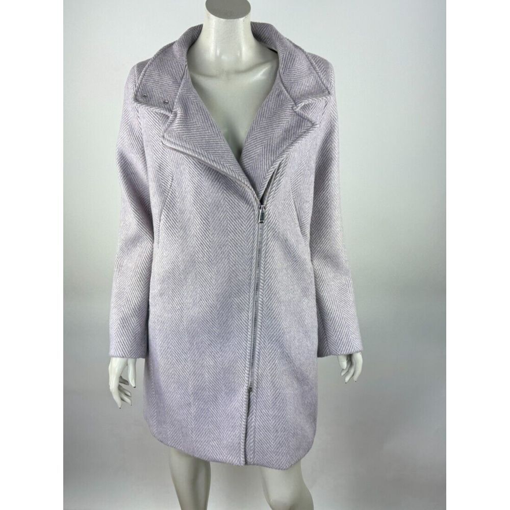 LOFT Lilac Wool Pea coat Women M NWT‎ $175 Long Sleeve Pockets Full Zip Jacket - Picture 2 of 16